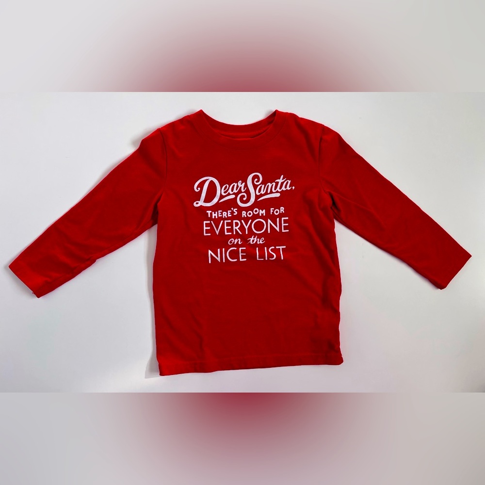 Cat & Jack girls Santa holiday shirt size 5T